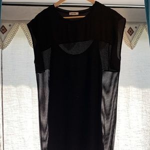 MOD REF Loose Fitting Mesh Black Dress with Slip